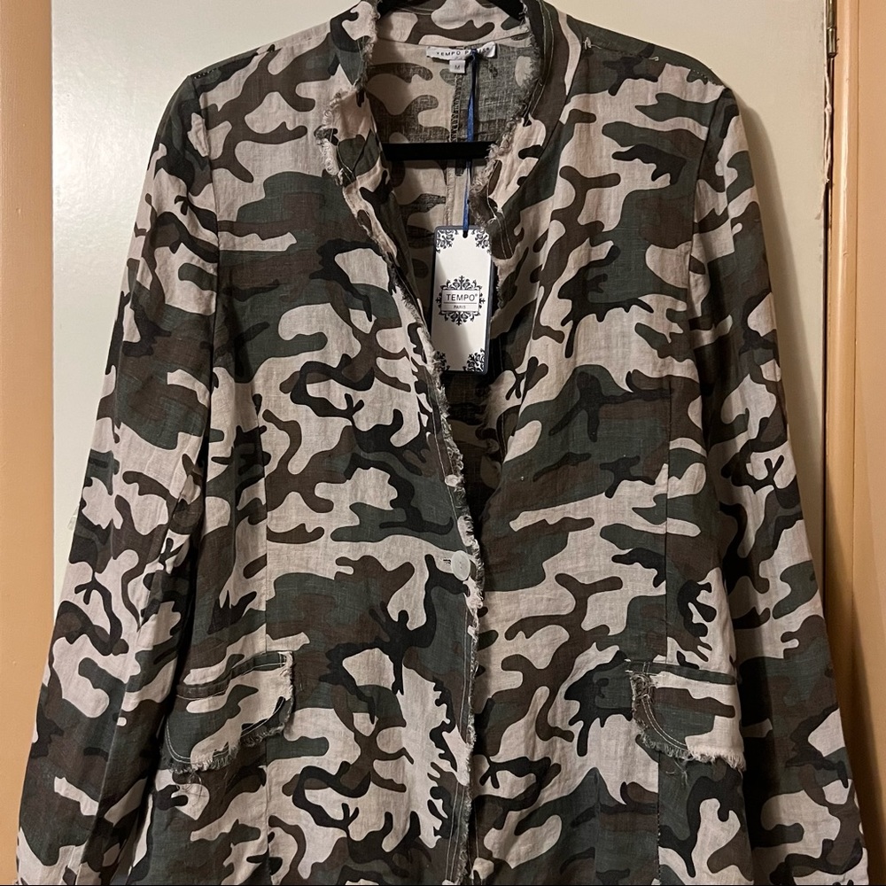 Linen Camo Blazer